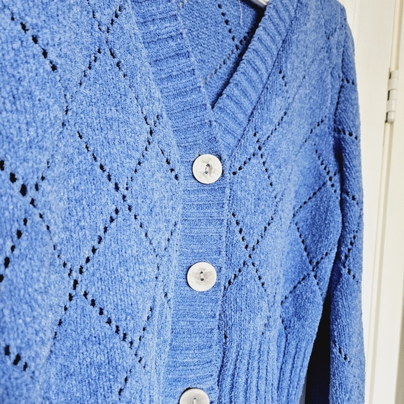 Soft knit Blue button up cardigan - Picture 2 of 7
